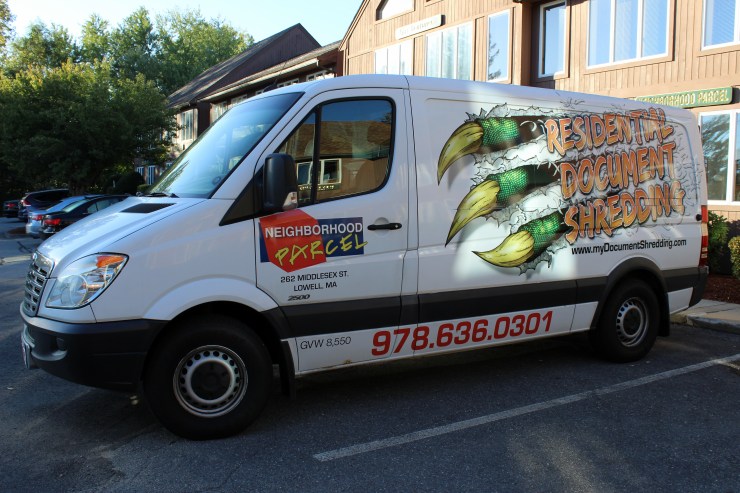 Off-site shredding service truck